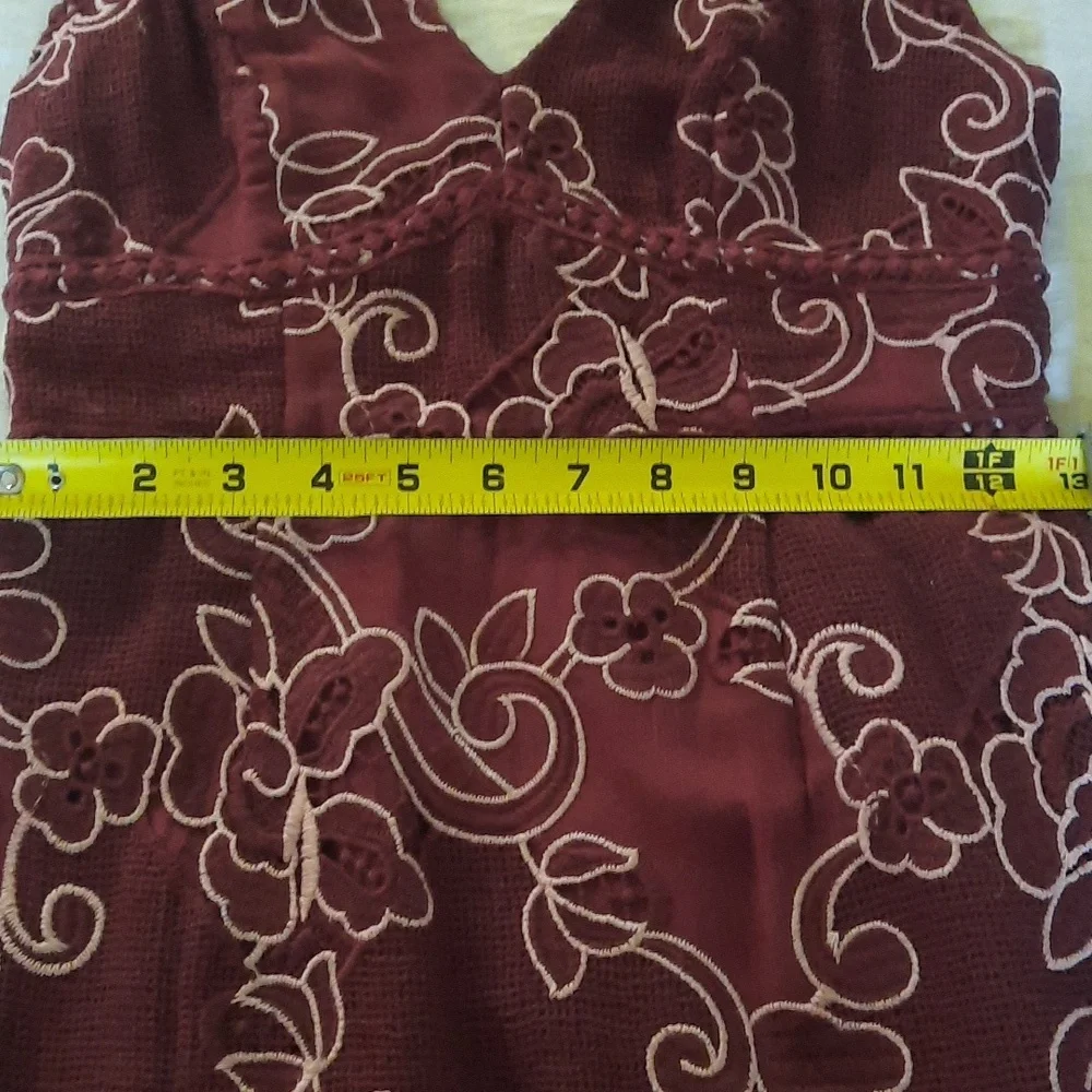 Anthropologie Dress, Size 0, Burgundy, Sleeveless. - Picture 4 of 5